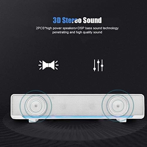 Speaker, Mini Speaker, USB Speaker PC Stereo Lightweight Wired LED Soundbar Speaker, Soundbar Soundbox, 3.5mm Audio Jack Compatible with PC Computer Tablet TV for Office Home Home Theater