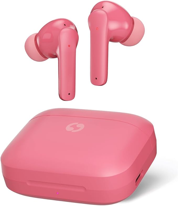 Avantalk Clan K2 - Wireless Earbuds for Kids with Safe Volume Limiting and Customizable Fit, Low Latency Mode, 3 EQ Modes, Cute Bluetooth Earbuds for Boys & Girls - Pink