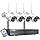 Hiseeu [100ft] Wireless WiFi Security Camera System, Wired Plug-in Powered, Expandable 10CH 4K NVR, 4Pcs 3MP Night Vision Cameras Home Surveillance Outdoor, Motion Detection, 1TB HDD, One-Way Audio