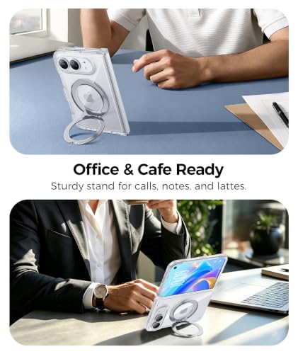 FNTCASE for iPhone Duo Case with 360 Spin Magnetic Stand Clear - Image 5