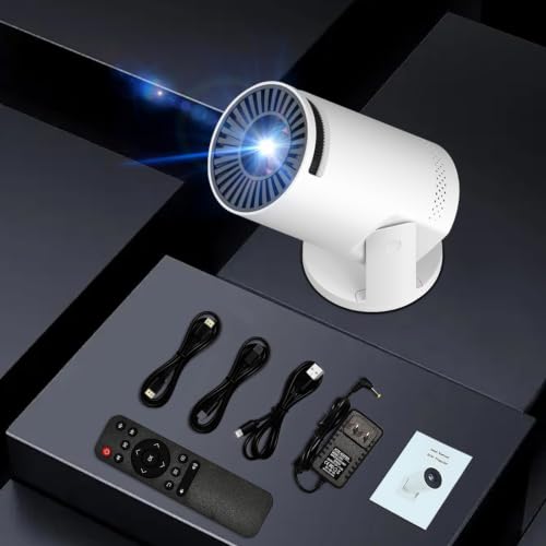 Wireless Mini Projector with WIFI 6 and 5G, 4K 1080P Support Portable Projector 180° Rotatable. 17"-140" Screen Video Projector. Compatible for Smartphone, Laptop, PC.