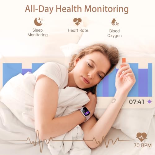 Smart Watches for Women, 1.83" HD Fitness Tracker (Answer/Make Calls), IP68 Waterproof, 120+ Sport Modes with Heart Rate and Sleep Monitor, Fitness Watch for iPhone/Android