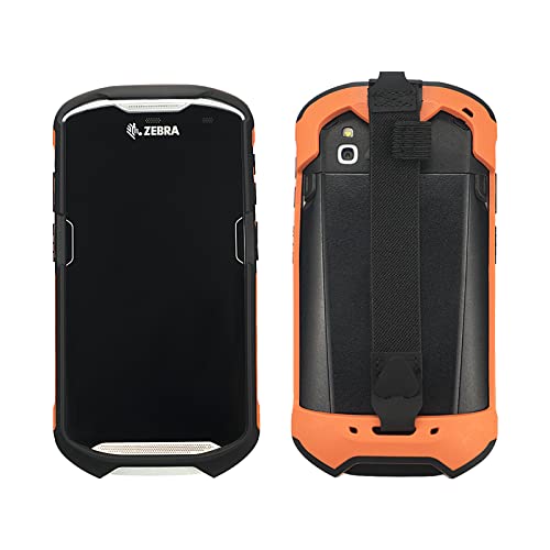 Protective Cover Bumper Case Rugged Boot with Hand Strap for Zebra TC51 TC510K TC52 TC56 TC57,Slim TPU Scanner Cover,Barcode Touch Mobile Computer Accessories (Orange)