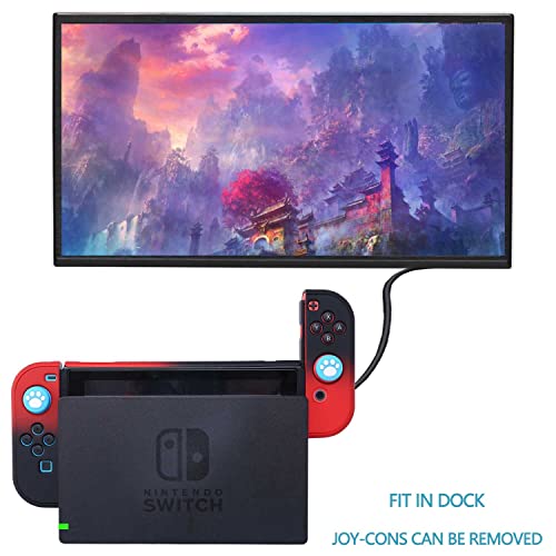 COMCOOL Dockable Case for Nintendo Switch 3 in 1 Protective Cover Case for Nintendo Switch and Joy-Con Controller with Screen Protector - Red Black