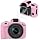 VOVMOEYA Compatible with Canon EOS R50 Camera Case Accessories kit[with 2 LCD Tempered Films],EOS R50 Silicone Protective Case Digital Camera case Enhanced Grip Sensation Lightweight 9H 0.25mm-Pink