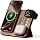 3-in-1 Magnetic Wireless Charging Station with Clock, 15W Foldable Walnut Wood Charger Stand for iPhone 17/16/15/14/13/12, Apple Watch Ultra/10/9/8, AirPods, Nightstand Charger,Gift for Men