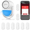 CPVAN Home Alarm System with PIR Motion Sensor, WiFi Wireless DIY Smart Door/Window Alarm for Home Security with Phone APP Alert 9 Pieces-Kit (Indoor PIR Alarm Host, 6 Door Sensors, 2 Remotes)