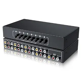 BolAAzuL RCA Switch 8 in 1 Out Composite Video L/R Audio Switcher Selector