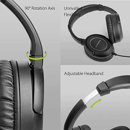 Avantree HF039 Wired Long Coiled Cord Headphones for TV and PC