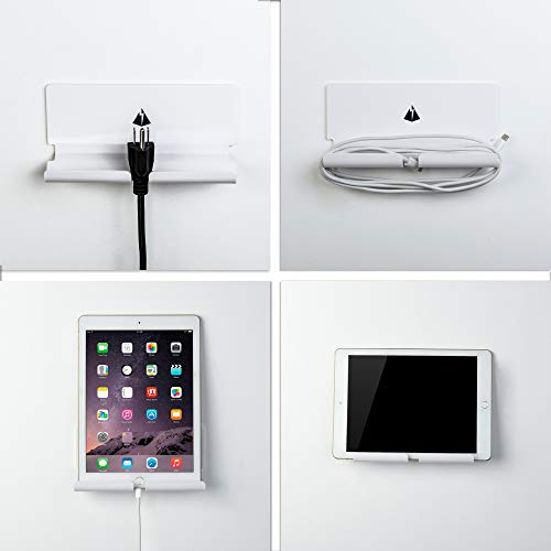Adhesive Wall Phone Tablet Holder Mount Stand for Tablet Smartphones eReader Wall Holder Mount Shelf (White)