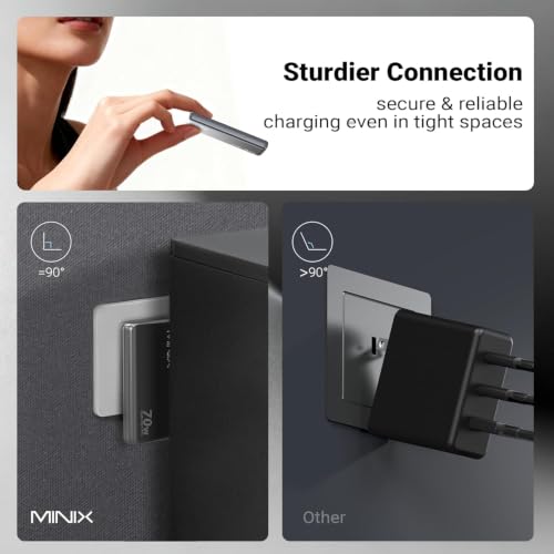 MINIX 70W Flat USB C Wall Charger, Slim Foldable Dua | Charging & Powe - Image 5
