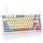 75% Mechanical Keyboard Gasket with Knob, Custom Wired Creamy Gaming Keyboard TKL 75 Percent Hot Swappable RGB Backlit, Pre-lubed Switch for Win/MAC PC Laptop（Cotton Candy/White Switch）