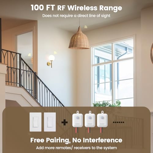 SURAIELEC Wireless Light Switch Receiver Kit, No Neutral Wire for Old Homes