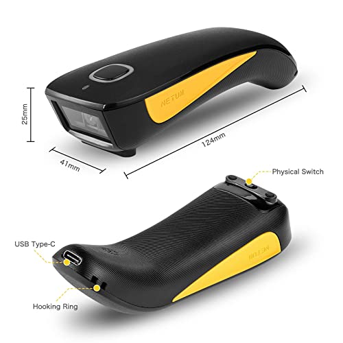 NETUM Mini Barcode Scanner Bluetooth Compatible, Portable Bar Code Reader