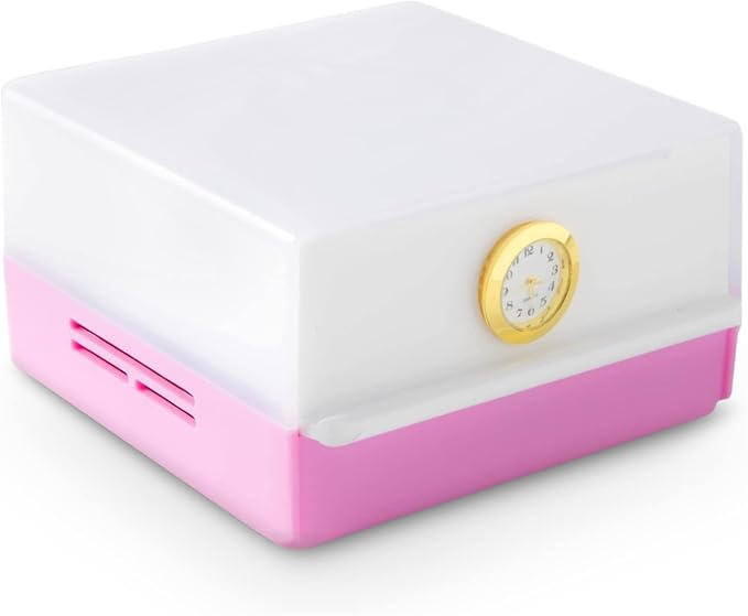 Shabled Bedside Lamp with Drawer – Touch LED Nightstand Lamp with Storage, Shabbos Safe Table Lamp for Bedroom, Baby Nursery, Home Office, Reading Light, 50,000 Hour LED (Pink)