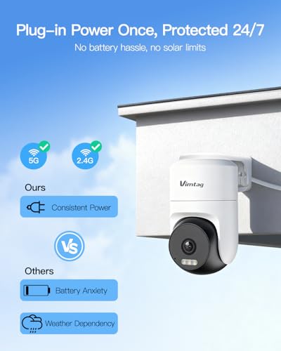 VIMTAG Pan/Tilt Outdoor Security Camera, 2.5K 4MP WiFi Home CCTV Camera, 360° View & Motion Tracking, Color Night Vision, 2-Way Audio, AI Detection Alarm, IP66, Cloud & SD Card Sto - Image 3