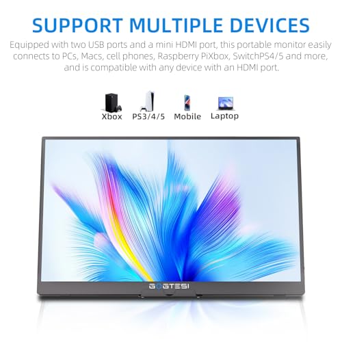 15.6 Inch Portable Monitor, 1080P FHD USB-C HDMI External Display, 250nit IPS HDR Travel Screen with Smart Stand & Speakers for Laptop PC Mac Phone Xbox Switch - Image 7