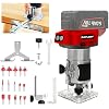 Cordless Wood Router Trimmer Compatible With MILWAUKEE 18V Battery, 800W 30000 RPM Brushless Motor Hand Palm Router with 15pcs 1/4"Shank Router Bits for Woodworking,Slotting(NO Battery)
