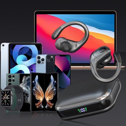 sajawass Wireless Earbuds Bluetooth 5.4 Headphones, Noise Canceling Ear Buds with 75hr Playtime, LED Power Display, IPX7 Waterproof Earphones Over Ear Earphones for Sports/Workouts