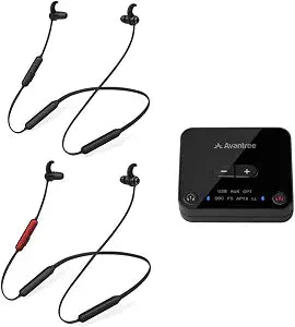 Avantree HT41866 - Dual Wireless TV Earbuds with Bluetooth Transmitter