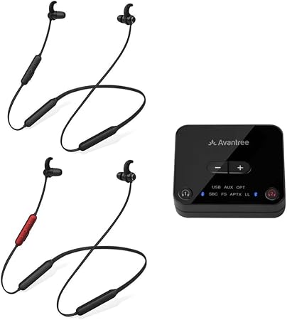 Avantree HT41866 - Dual Wireless TV Earbuds with Bluetooth Transmitter