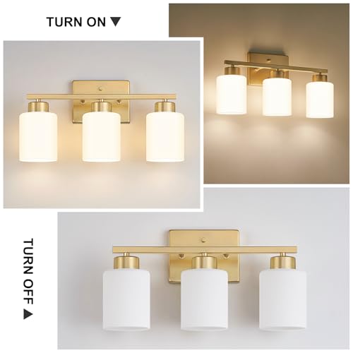 FonmYim Gold Bathroom Light Fixtures Vanity Lights Over Mirror
