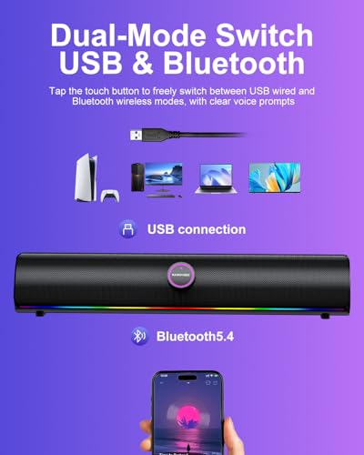 Computer Speakers for Desktop PC, USB Speakers for Gaming, Music