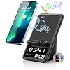 AFK Wireless Charging Station with Bluetooth Speaker and Alarm Clock,Wireless Charger Compatible with iPhone,Android Phones(Black)