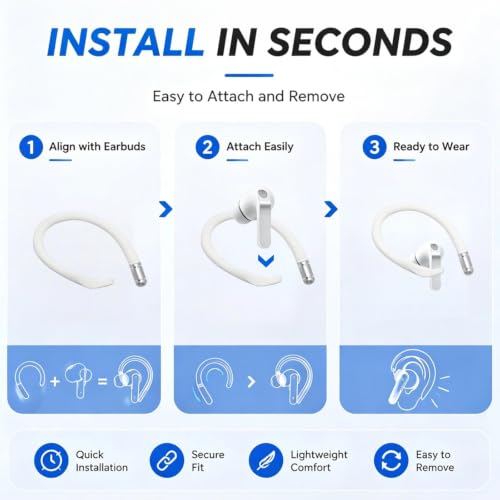 Ear Hooks for Galaxy Buds 4 Pro/Buds 4 with Lanyard, White