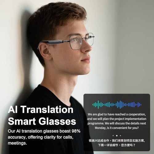 AI Translation Glasses with Bluetooth, 165+ Language | Audio Accessori - Image 6