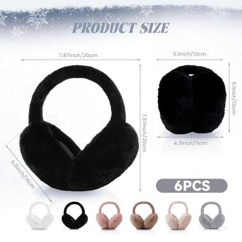 6 Pcs Foldable Winter Earmuffs for Women & Men