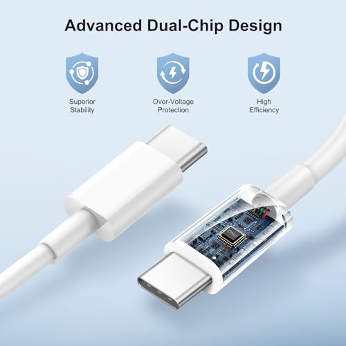 iPhone 18 17 16 Charger Fast Charging 2-Pack Long 6FT USB C Charger(White) - Image 5