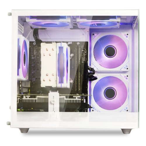 suevery Ryzen7 Prebuilt Gaming PC Bundle Desktop Computer White - Image 4