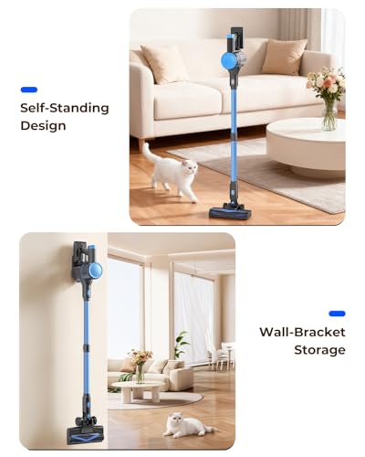 N8 Cordless Vacuum Cleaner,Lightweight Stick Vacuum with Powerful Suction,2200mAh Battery,40 Mins Runtime,Self-Standing, Rechargeable Vacuum Cleaners for Home Hardwood Floor Carpet - Image 7