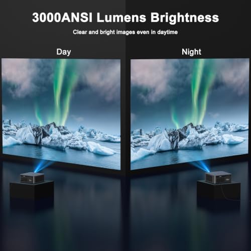 HAPPRUN 3000 ANSI Lumens Outdoor Projector with Built-in Apps, Smart OS