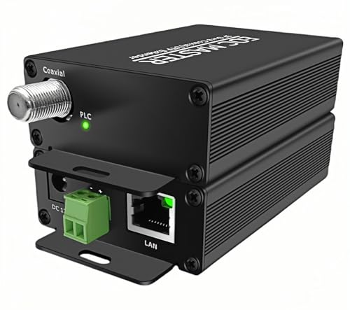 IP Extender Over Coax Kit, F to 10/100Base-TX Port Ethernet Extender Set Over Coaxial Cable (EoC) for IP Security CCTV Cameras,Up to 1640FT (F500)