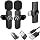 Wireless Mics, Wireless Clip on Microphones, Lapel Microphone A2d One Pair Two, for Android Phone, iPhone 15, Laptop, Video Recording