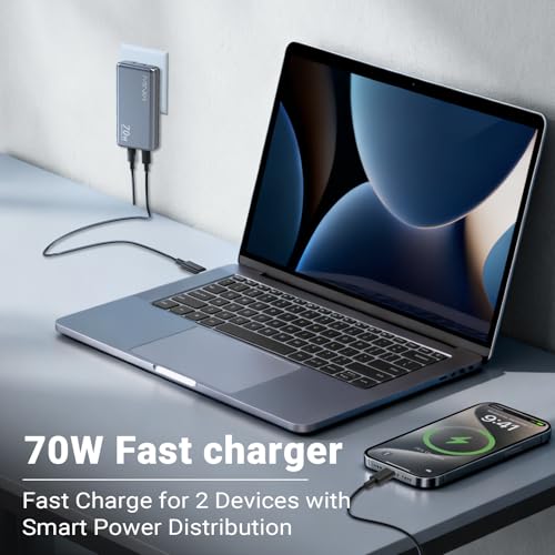 MINIX 70W Flat USB C Wall Charger, Slim Foldable Dua | Charging & Powe - Image 4