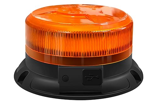 AnTom Magnetic Wireless Strobe Light Amber Warning Beacon Light for Trucks