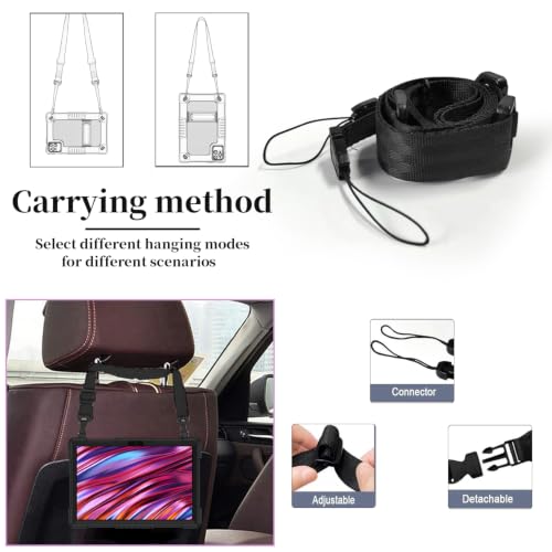 for MEIZE D115 Tablet Case,for DigiLand DL1050 Case Shoulder Strap Kickstand Cover for ANTEMPER D106/DOMATON D105/KADYBE D115/DigiLand DL1050/DigiLand S10 DL1050 R10 PRO(Black)