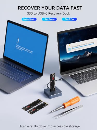 ACASIS 10Gbps M.2 NVMe & SATA SSD to USB Docking Station, NVMe Reader Gray