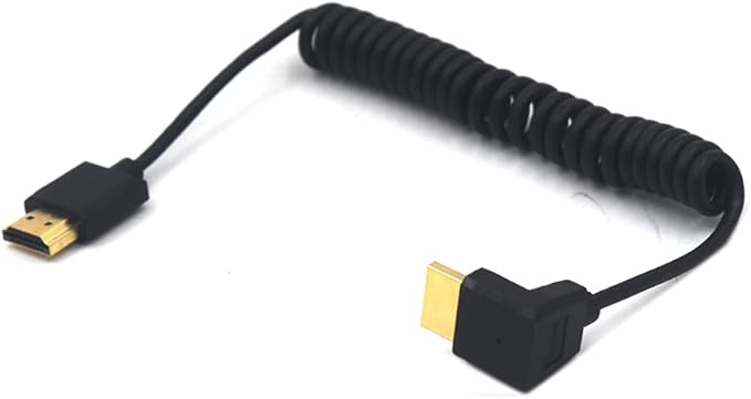 3.9ft HDMI 4K@60Hz Coiled Cable, Up Angle HDMI 2.0 Version Male to Male Adapter Spring Spiral Cord, 18Gbps High Speed, High Definition