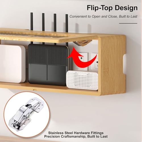Home Media Storage Cabinet, Power Strip and Cable Management Hider Organizer, Freestanding Cabinets Organizer with 2 Doors, for Living Room, Office(Gray,40cm/15.7in)