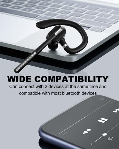 Bluetooth Headset with microphone, Wireless Bluetooth Earpiece for work
