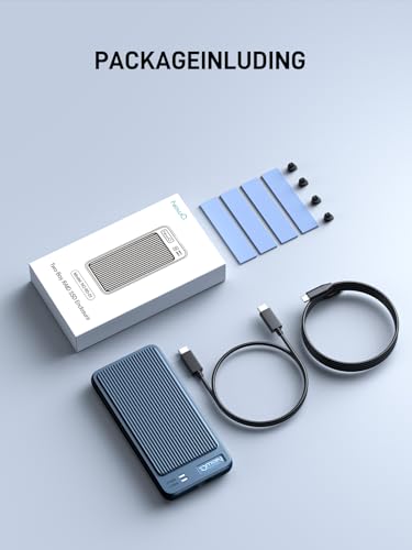Dual Bay Raid SSD Enclosure: 2280 M2 Hard Drive Enclosure with Clone Mode & Raid 0/1 & JBOD Mode, 20Gbps Compatible to PCIe NVMe Harddrive Cloning HDD, Offline Duplicator