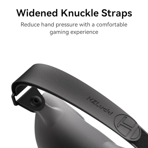 HZLucki Upgraded Controller Grips Compatible with Meta Quest 3S/Quest 3 Accessories, Extended Gradient Silicone Controller Strap, Widened Adjustable Knuckle Straps Fits Most Hands (Black)