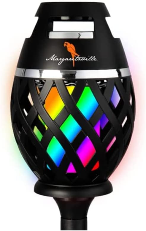 Margaritaville Tiki Torch - Waterproof Bluetooth Speaker, Portable Party Speaker with Multicolor LED Lights, Perfect for Travel, Parties, Yards, and Pools (2 Pack)