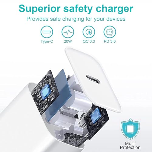 iPad Fast Charger, 20W iPad Pro Charger with 10FT iPhone 17 16 Charging Cable for iPhone 17/17 Pro/17 Air/16,iPad A16/10th, iPad Air 13/11 inch M4/M3/M2/5th, iPad mini 7/6th, iPad Pro 13/12.9/11 inch - Image 5
