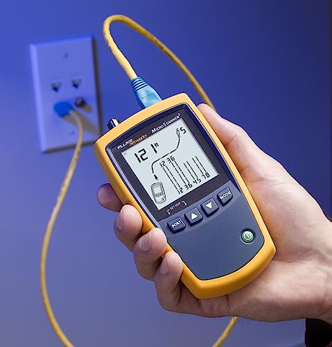 Fluke Networks MS2-100 MicroScanner2 Copper Cable Verifier with Built-In IntelliTone Toning, Troubleshoots RJ11, RJ45, Coax, Tests 10/100/1000Base-T, and Voip,yellow