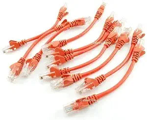 CablesOnline 10-Pack 6inch CAT5e UTP Ethernet RJ45 Full 8-Wire Orange Patch Cable, (U-000OR-10)
